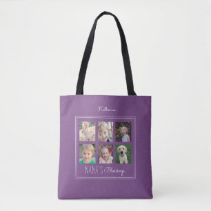 Tote Bag Pourpre du collage de photo des bénédictions d