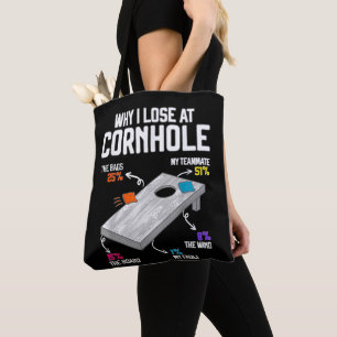 Tote Bag Pourquoi je perds à Cornhole Humour Lancer comme u