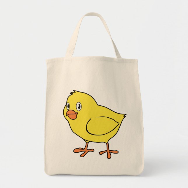 Tote Bag Poussin jaune heureux mignon (Devant)