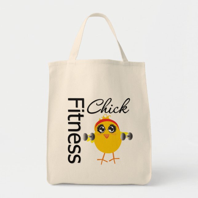 Tote Bag Poussin sportif mignon de forme physique (Devant)