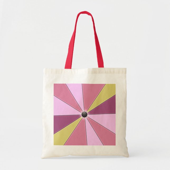 Tote Bag Poutres géométriques roses colorées (Devant)
