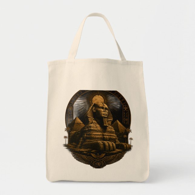 Tote Bag Pouvoir Tranquille | Grande Design Sphinx Egypte (Devant)