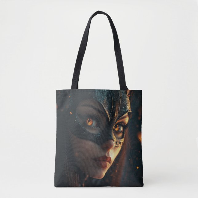 Tote Bag Powa fille et chat (Devant)
