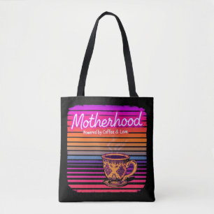 Tote Bag Powered by Coffee and Love Fête des mères amusan