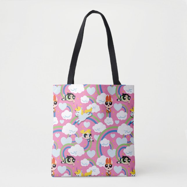 Tote Bag Powerpuff Girls & Donny Rainbow Motif (Devant)
