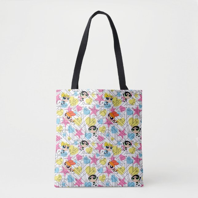 Tote Bag Powerpuff Girls Townsville Pattern (Devant)