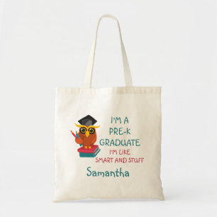 Tote Bag Pré-K Graduate Cute 2023 Owl Funny Graduation Nom