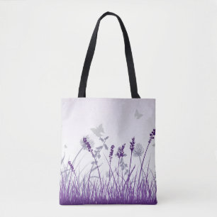 Tote Bag Pré pourpre et papillons