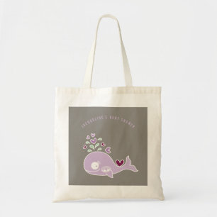 Tote Bag Pregnant Purple Mommy Baleine Twin Girls Baby show