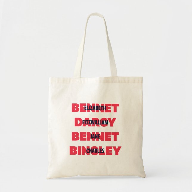 Tote Bag Premier et dernier noms de personnages de fierté e (Devant)