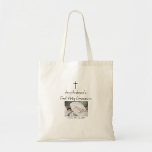 Tote Bag Première communion sacrée catholique simple QR min
