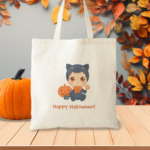 Tote Bag Première Halloween mignonne bébé noir costume de c
