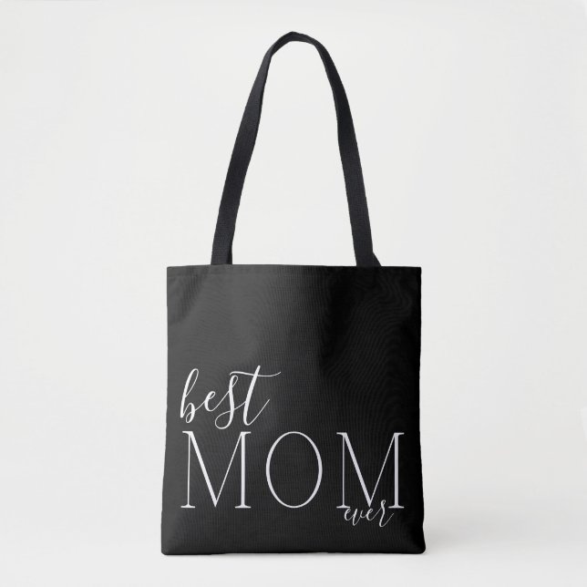 Tote Bag Premium Onyx Meilleure MOM jamais Elegant Mothers  (Devant)