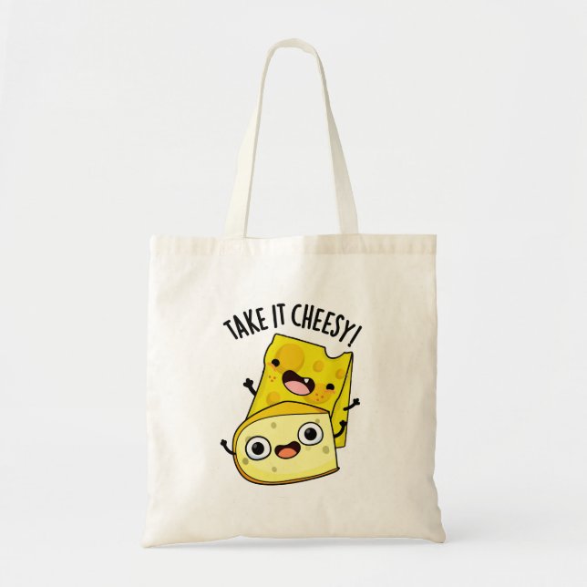 Tote Bag Prends-le Fromageusement Blague de Nourriture Drôl (Devant)