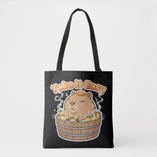 Tote Bag Prends les choses calmement, joli capybara   Drôle
