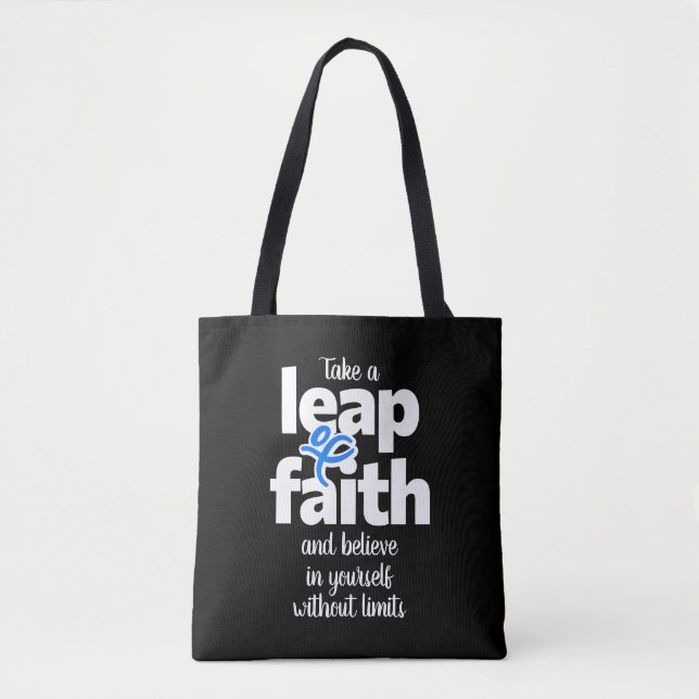 Tote Bag Prenez Un Leap De Foi & Croire... Mug (Devant)