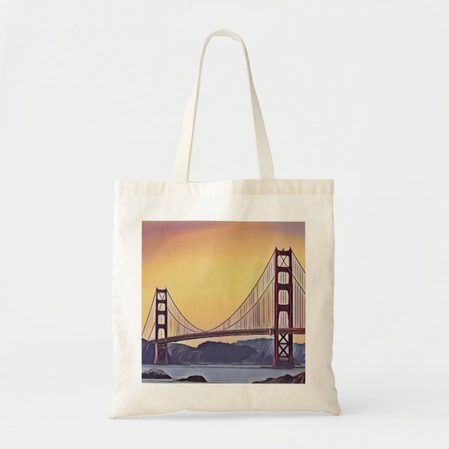 Tote Bag Présentation artistique du pont du Golden Gate (Devant)