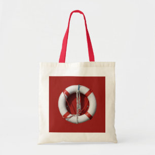 Tote Bag Préserver la vie marine rouge et blanche