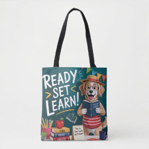 Tote Bag Prêt à Apprendre Chien Enseignant Mignon Retour à