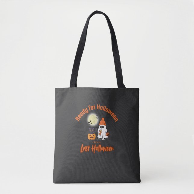 Tote Bag Prêt pour Halloween depuis Dernier T-shirt Hallowe (Devant)