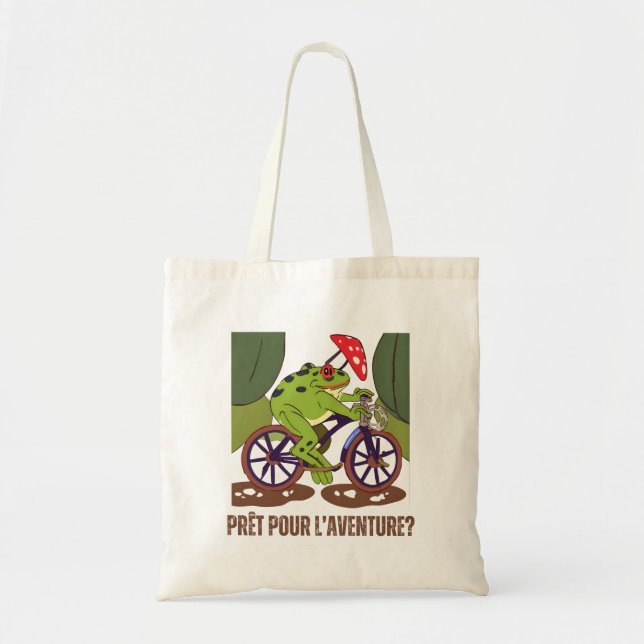 Tote Bag Prêt pour l'aventure, mushroom frog (Devant)
