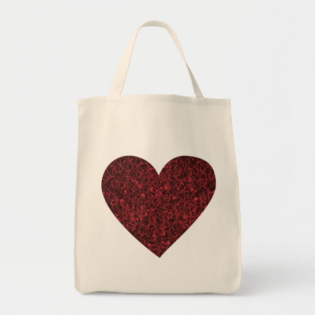 Tote Bag Pretty Red Heart (Devant)