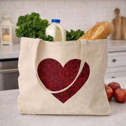 Tote Bag Pretty Red Heart