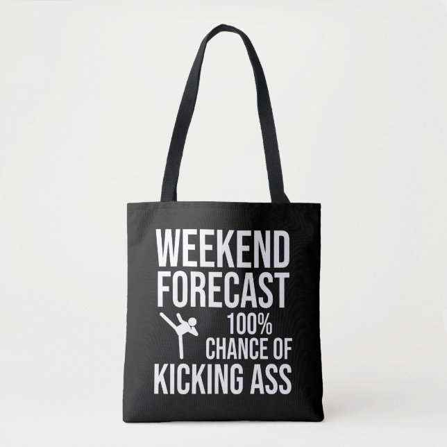 Tote Bag Prévisions de week-end - 100 % de chances de défon (Devant)