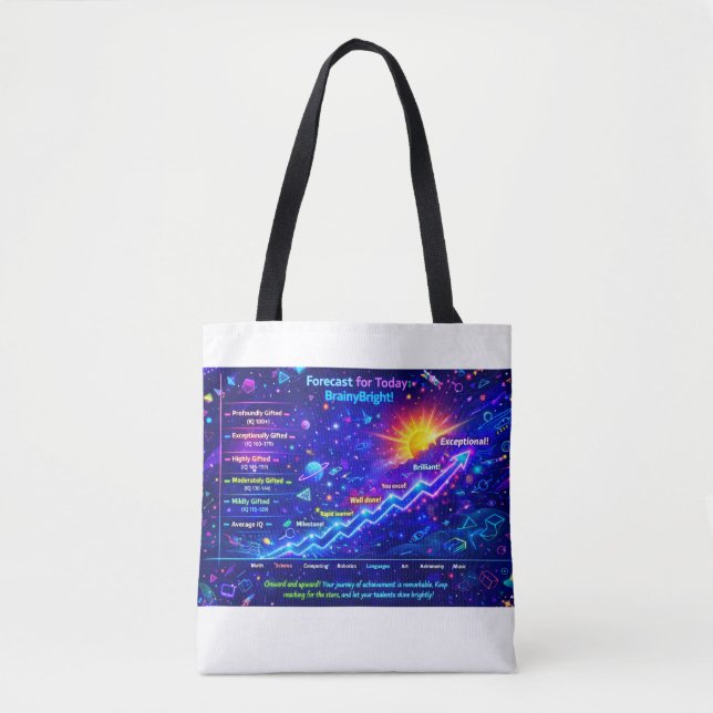 Tote Bag Prévisions pour aujourd'hui : Météo BrainyBright ! (Devant)