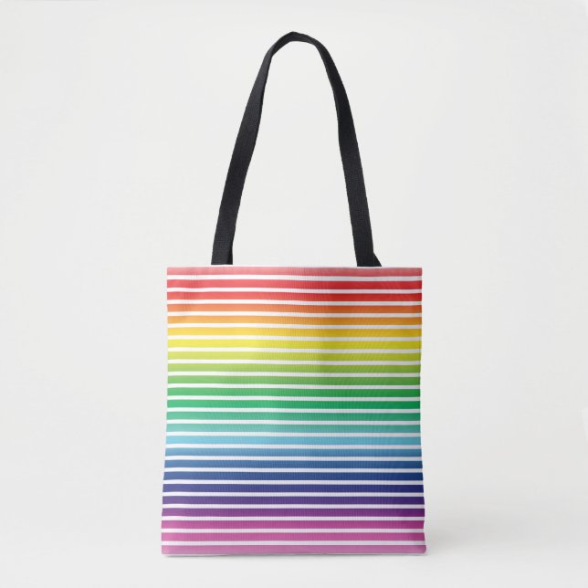 Tote Bag Pride arc-en-ciel blanc rayures motif lgbtq lgbt (Devant)