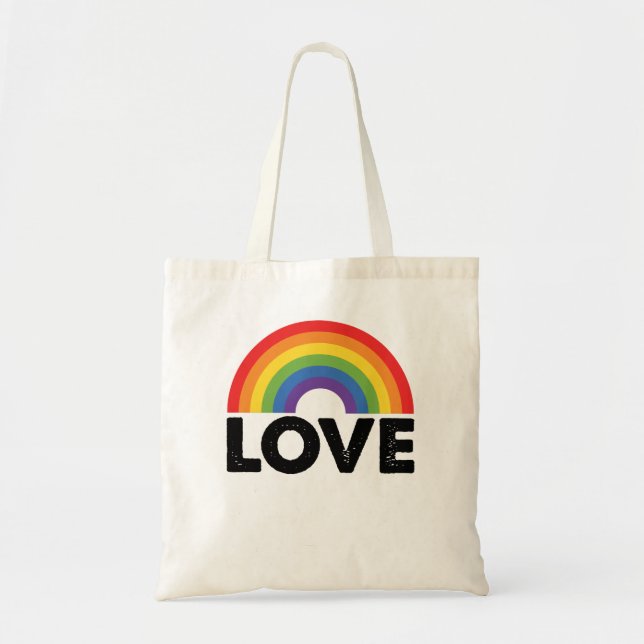 Tote Bag Pride L'amour est amour L'égalité gay Rainbow LGBT (Devant)
