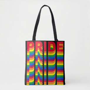Tote Bag Pride lgbt lgbtq gay arc-en-ciel rétro motif noir