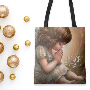 Tote Bag Prier Petite fille Angel Radiant Halo Lumière