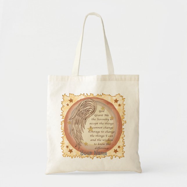 Tote Bag Prière de sérénité de l'ange chrétien (Devant)