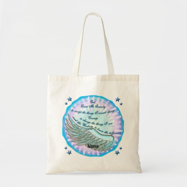 Tote Bag Prière de sérénité Violet Wing  (Devant)