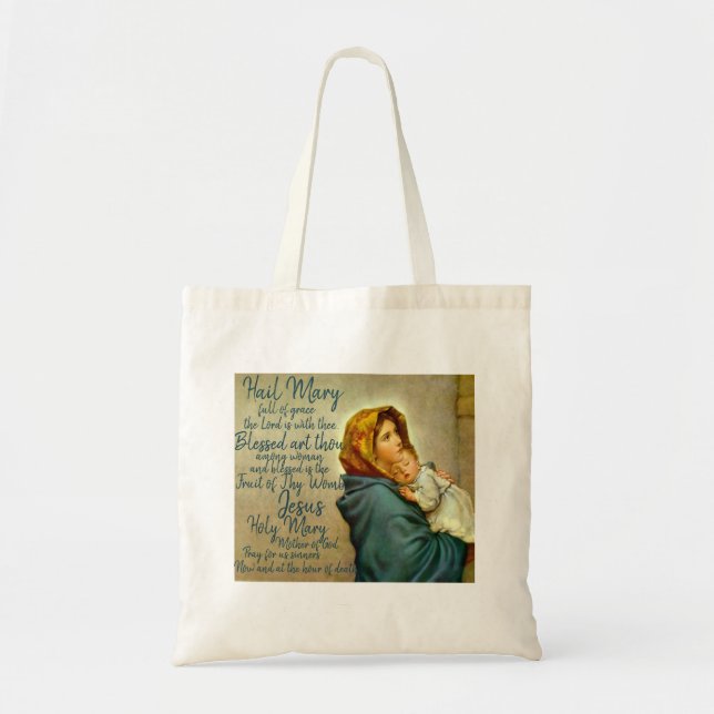 Tote Bag Prière Fourre-tout de Mary de grêle (Devant)