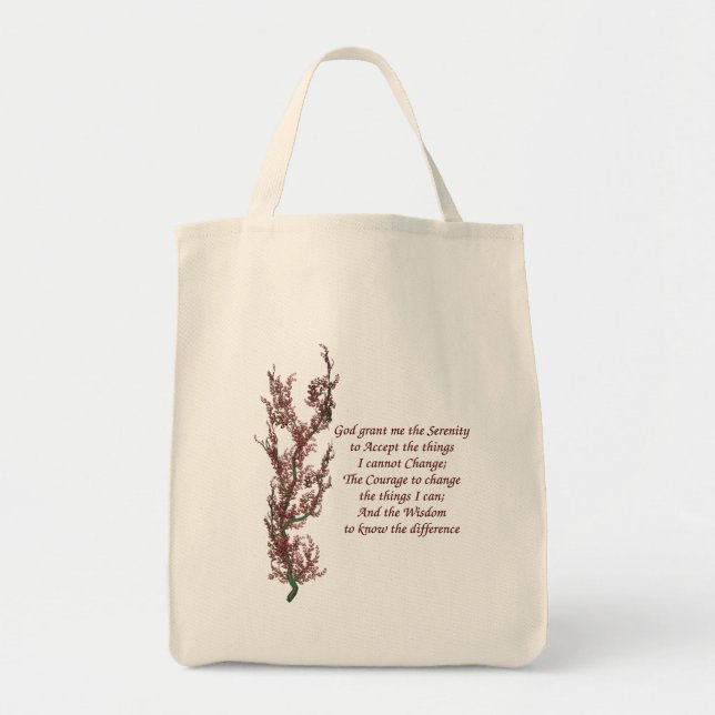 Tote Bag Prière Inspiration Serenity Citation (Devant)