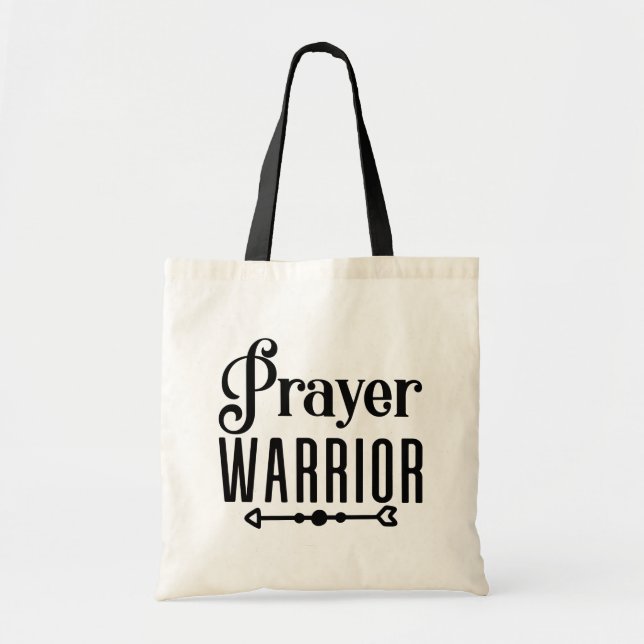 Tote Bag PRIÈRE WARRIOR Citation chrétienne inspirationnell (Devant)