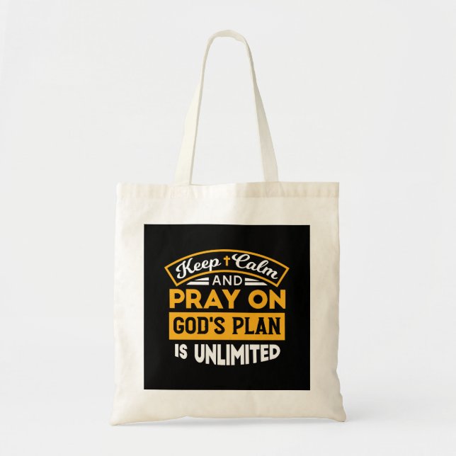 Tote Bag Priez et faites confiance au plan illimité de Dieu (Devant)