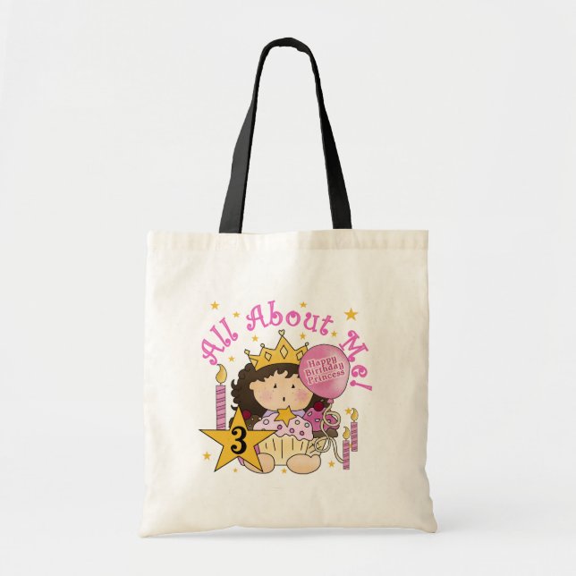 Tote Bag Princess All About Me 3e Anniversaire Tshirts (Devant)