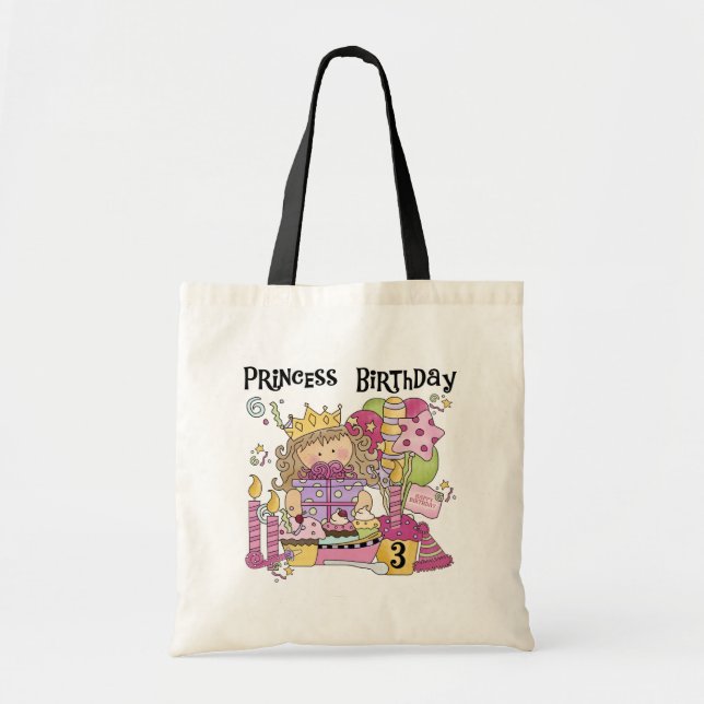 Tote Bag Princesse de fête 3e anniversaire Tshirts et cadea (Devant)