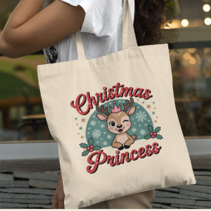 Tote Bag Princesse de Noël Renne féminin et mignon de Noë
