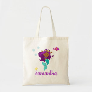Tote Bag Princesse de sirène afro-américaine personnalisée