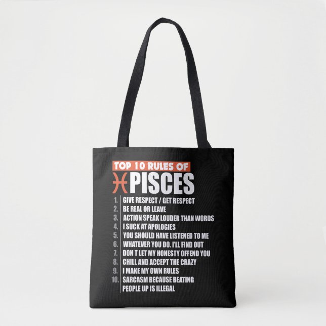 Tote Bag Principal 10 règles d'horoscope de cadeau de (Devant)