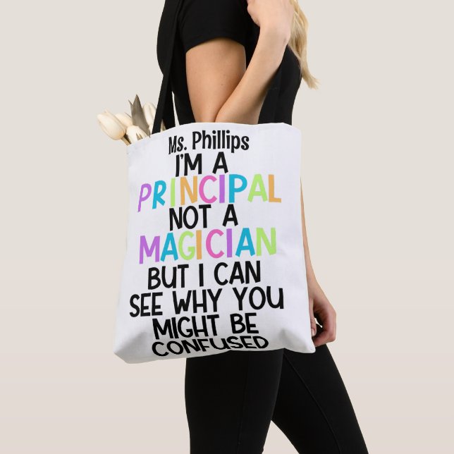 Tote Bag Principal drôle "Je suis un principal, pas un magi (De près)