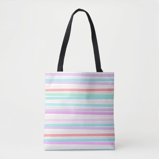 Tote Bag Printemps couleurs d'été en rayures (Devant)
