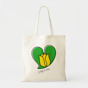 Tote Bag Printemps dans l'amour - Tulipes jaunes