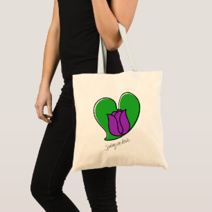 Tote Bag Printemps dans l'amour - Tulipes pourpres