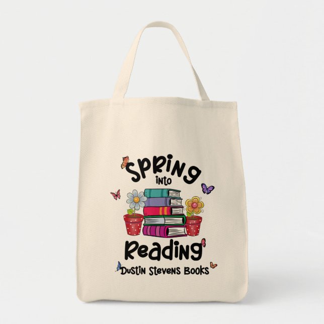 Tote Bag Printemps En Lecture Dustin Stevens Livres (Devant)