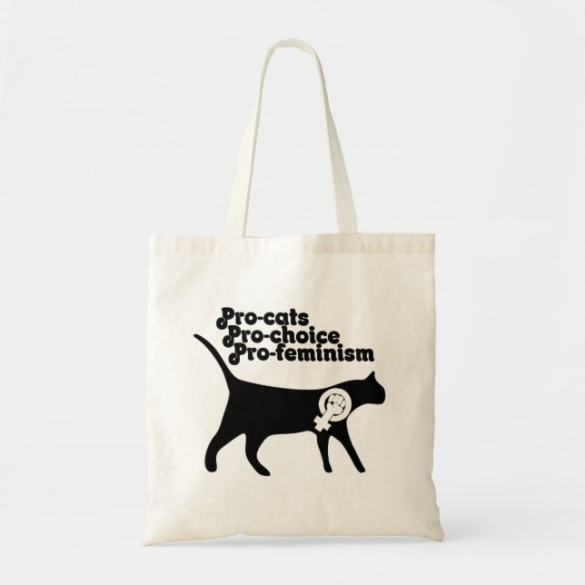 Tote Bag Pro Cats pro Choice pro Feminisme (Devant)